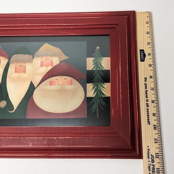 Fiddlestix Wall Art Print Primative Santas - Picture 10 of 12